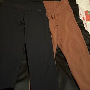 Nike Cropped Legging black, Yogalicious Lux Pocket Legging full length brown Sm